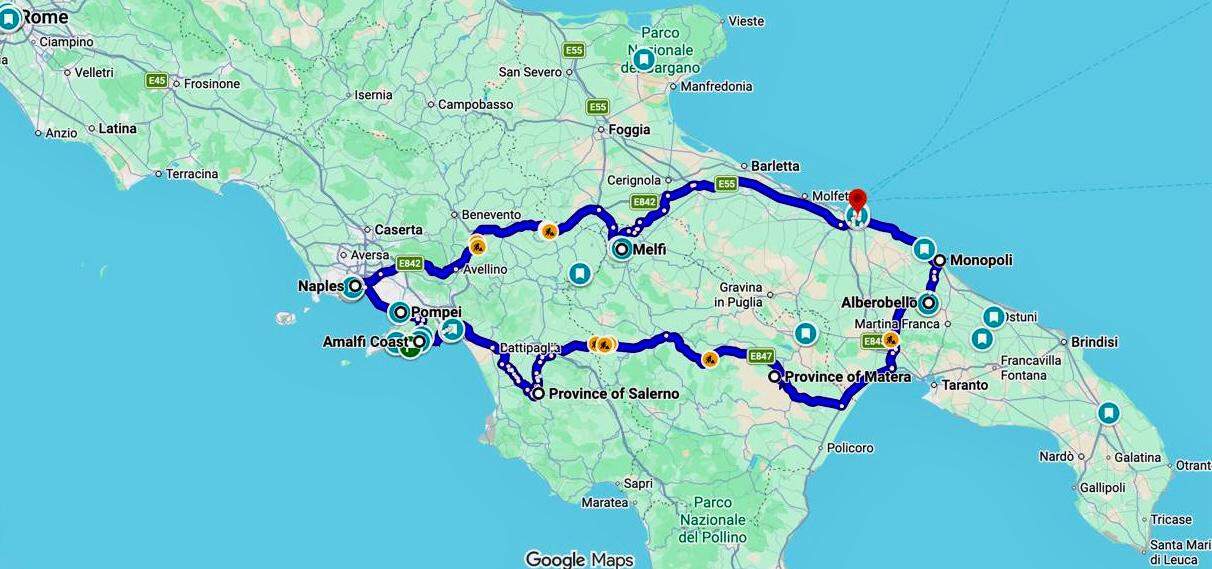 Motorbike Loop Through Southern Italy