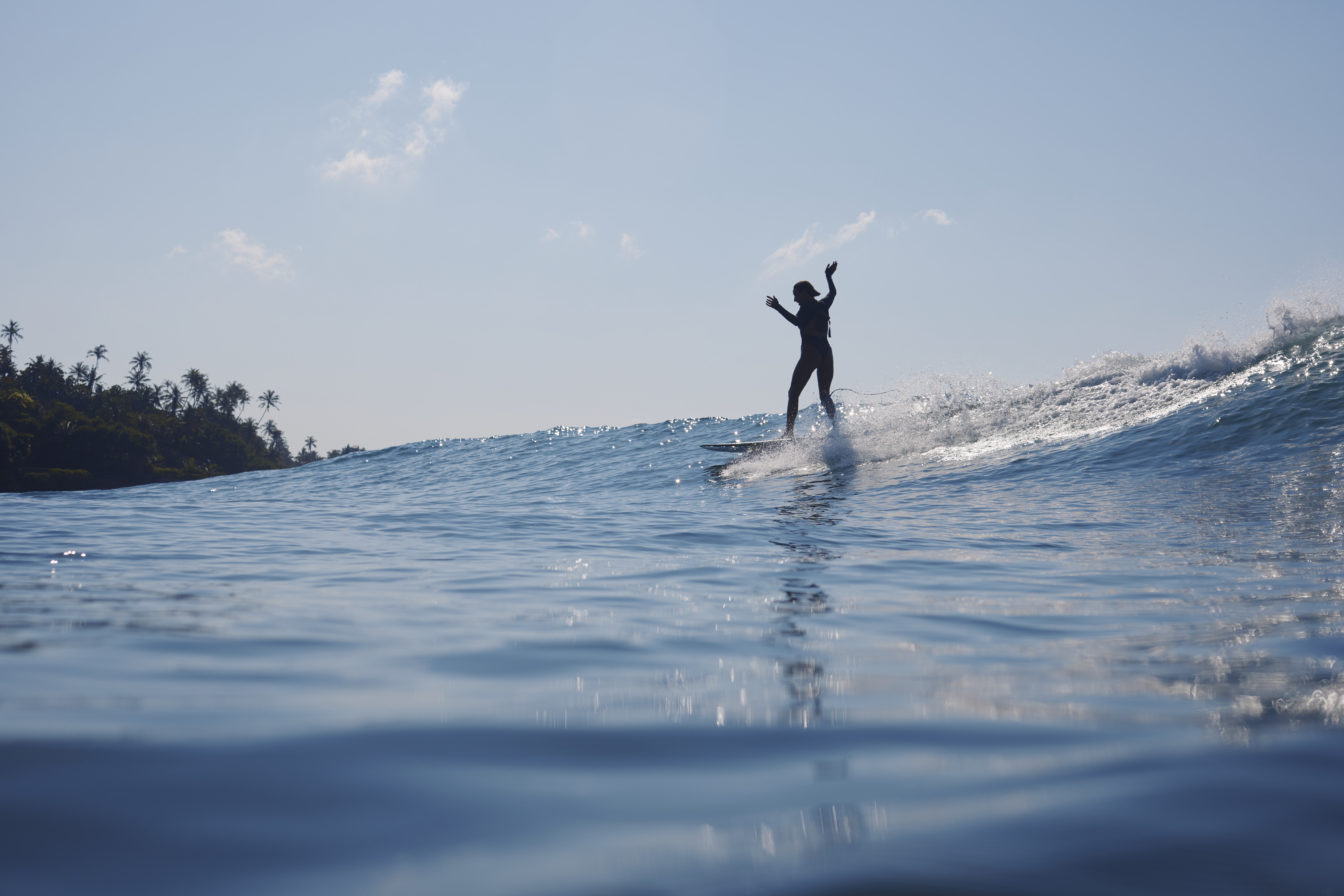 woman surfing