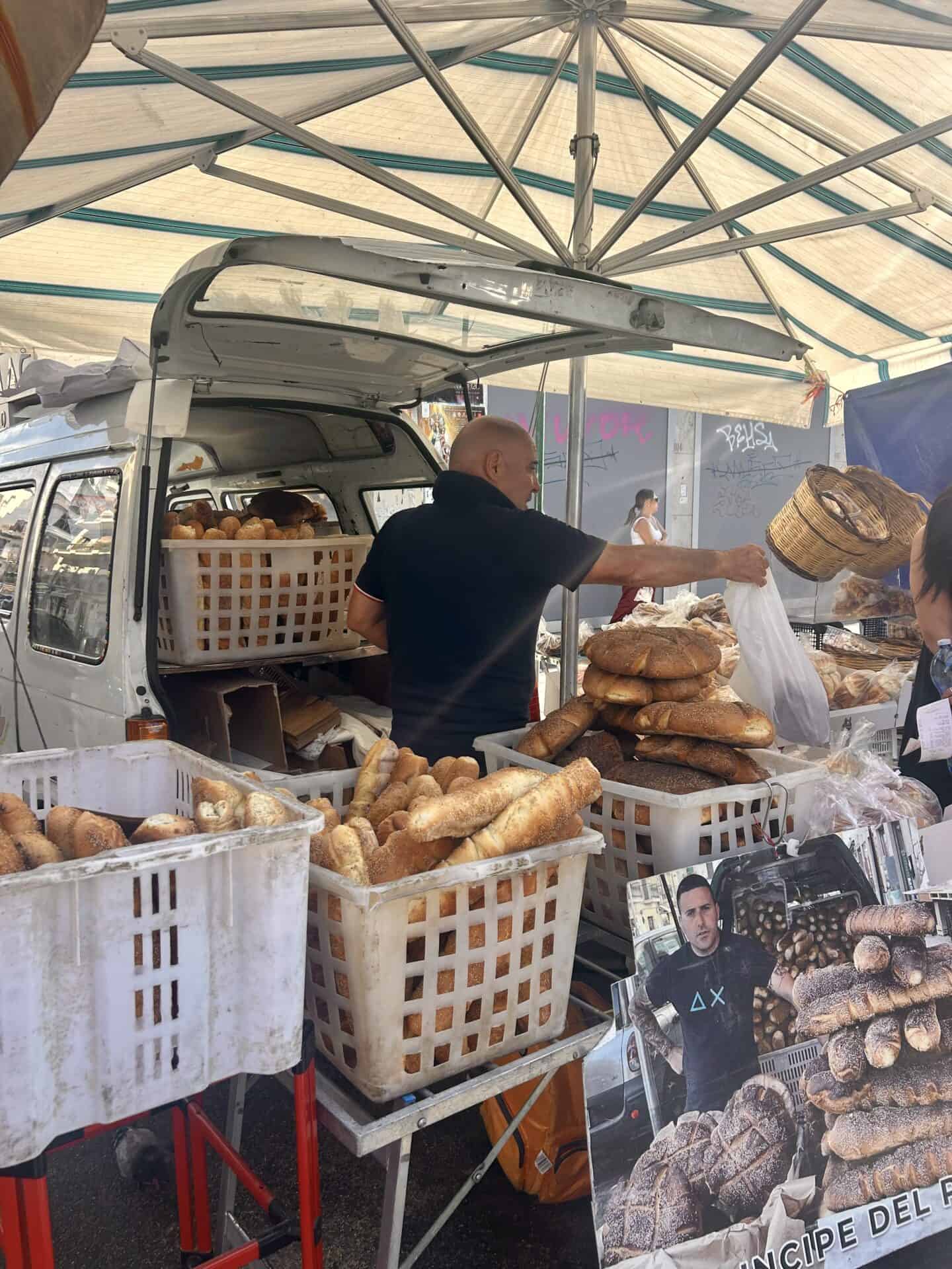 bread man palermo sicilian islands